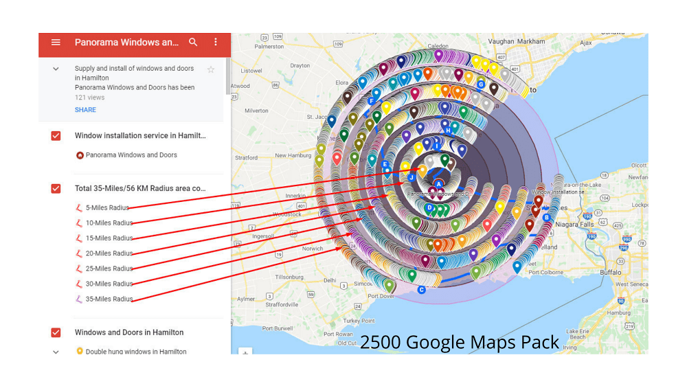 Google Maps citation pack with multi-radius coverage